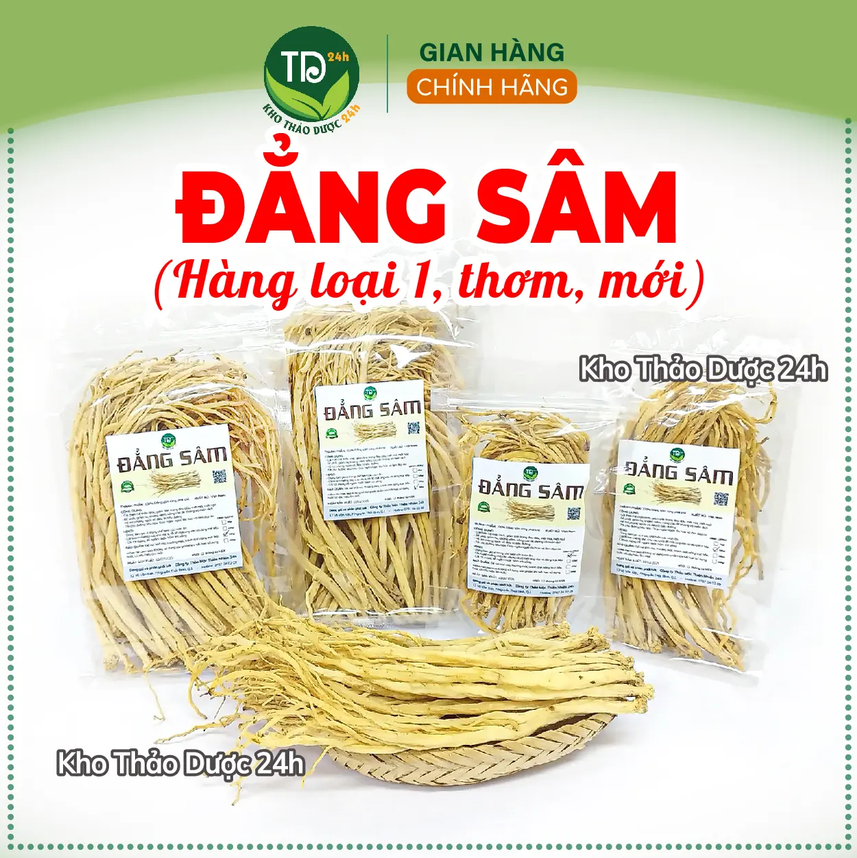 Đẳng sâm loại đặc biệt, sợi to, vàng, dùng làm trà, sắc nước, hầm canh, bồi bổ sức khỏe, bổ khí huyết