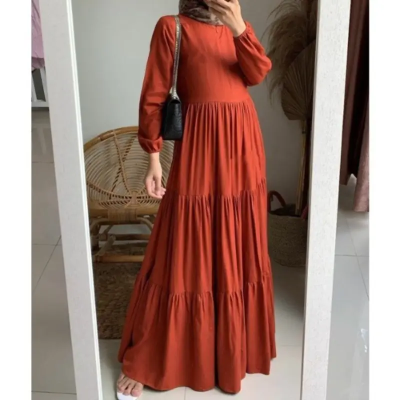 GAMIS JUMBO GAMIS SUSUN maxi dress M L XXL bahan rayon premium Polos muslim Wanita cod 0
