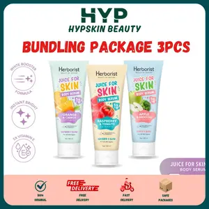 [Paket Hemat] 3 PCS Herborist Body Serum 180ml - Orange Carrot, Raspberry Tomato, Apple Brocolli Mencerahkan