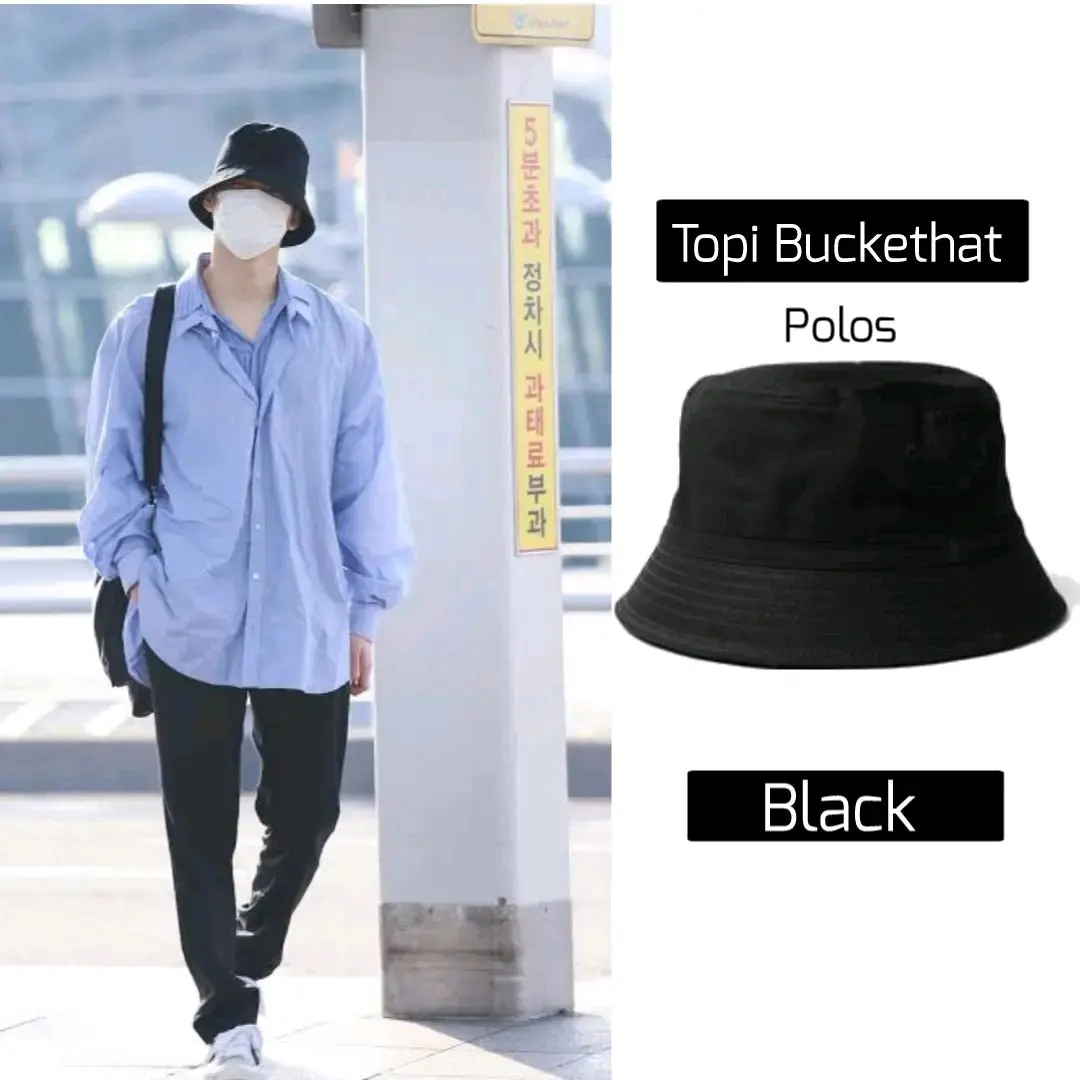 Topi buckethat Polos Biru Pink Merah