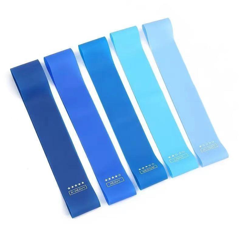 Product Introduction of Sports Elastic Band Blue Fitness Women's Tension Resistance Band Beginner Tight Squat Hip Elastic Force Circle Strain Relief Bushing 6