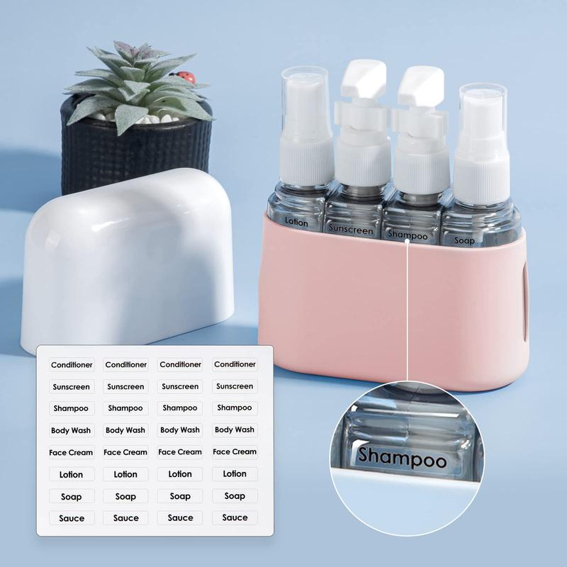 Travel Size Packaging Bottle, 2 Sets 8 Counts Refillable Spray Bottles with Organizer Storage Box, Bathroom Accessories, Portable Leak Proof Travel Containers Set for Toiletries Home Outdoor Office 6