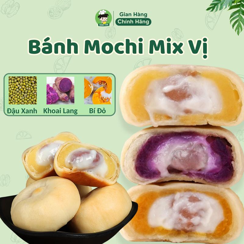 Bánh Mochi Khoai Môn Mix Vị Khoai Lang Tím Đậu Xanh Bí Đỏ Snack Food Thức Ăn Vặt Cake