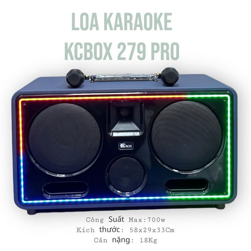 Loa Bluetooth Hát Karaoke Nghe Nhạc KCBox 279 Pro- bản nâng cấp mới với nhiều tính năng vượt trội, công suất 700W, 2 Củ Loa bass sân khấu, 1 loa Mid, 1 loa treb thích hợp dùng trong nhà, ngoài trời, mang đi dã ngoại, picnic.. loaxachtay hay
