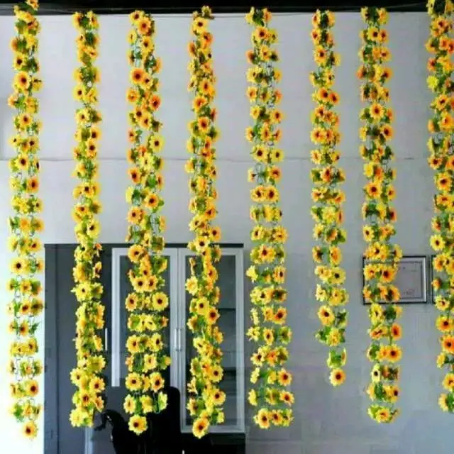 ARIANI1318 BUNGA RAMBAT MATAHARI / BUKET BUNGA /BUNGA PLASTIK /DAUN RUMPUT RAMBAT/ ARTIFICIAL ARTIFICIAL