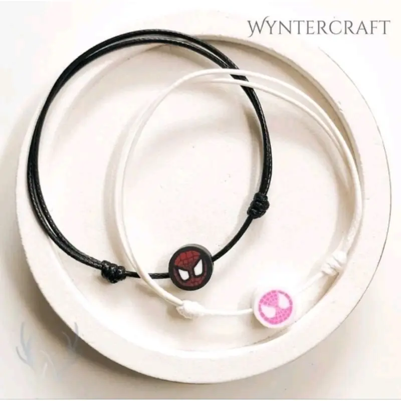 TERMURAH!! Gelang Couple Spiderman miles morales&gween stacy tali korea 7