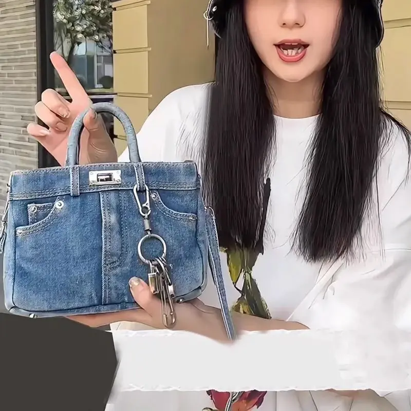 Túi Đeo Vai Denim Thời Trang, Nhiều Ngăn, Nhẹ, Dành Cho Nữ, Túi Messenger, Dung Lượng Lớn, Túi Đi Lại Thường Ngày Hàng Mới Về Năm 2024
