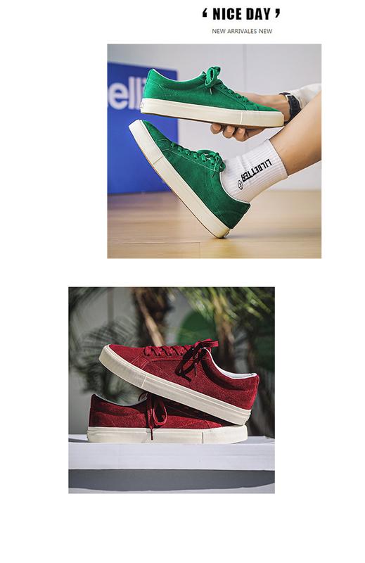 Product Introduction of Men's Shoes Wine Red Canvas Shoes Men's All-Match Niche Low-Top Ins Wear-Resistant Men's and Women's Suede Skateboard Shoes 15