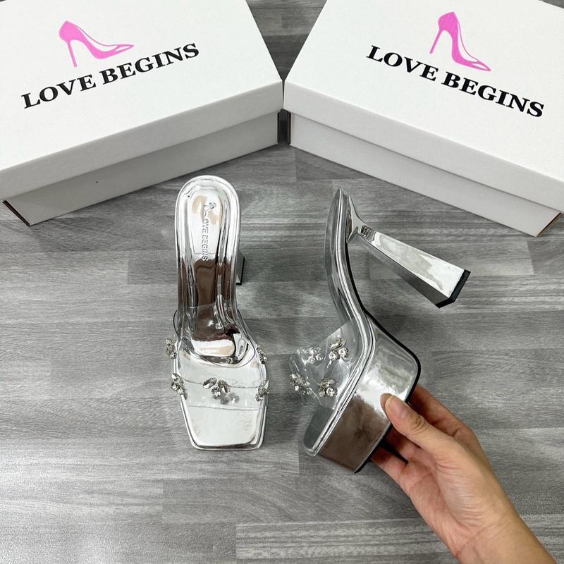 Guốc cao gót 13 phân love begins guốc nữ quai mika đính đá sang chảnh mã 10