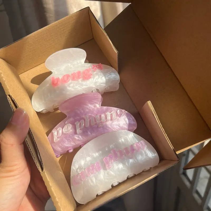 [TẶNG HỘP QUÀ] Kẹp Tóc Khắc Tên, Đính Tên, Gắn Tên Theo Yêu Cầu Cho Nữ Làm Quà Tặng Cute Đèn kẹp tóc  khắc tên 5