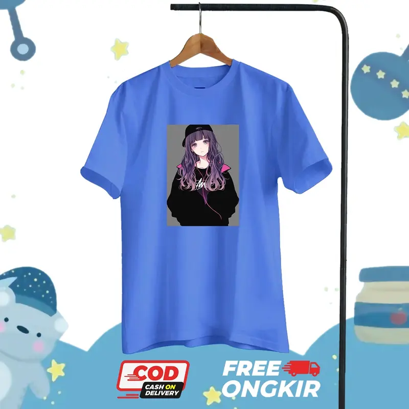BAJU KAOS ANAK PEREMPUAN LENGAN PENDEK OVERSIZE GIRL USIA 10-13 TAHUN D404 Fashion 5