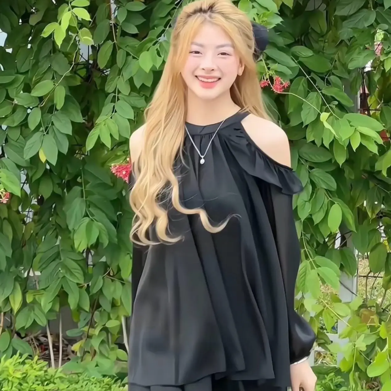 (FASHION DORRY )Sét áo chân váy tơ óng tiểu thư Nữ  Women