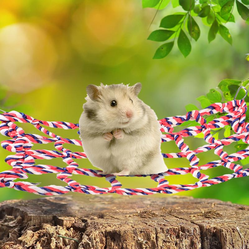 Small Pet Climbing Net Hamster Hammock Swing Toy Chew Toys Rope 28X20XX1CM 6