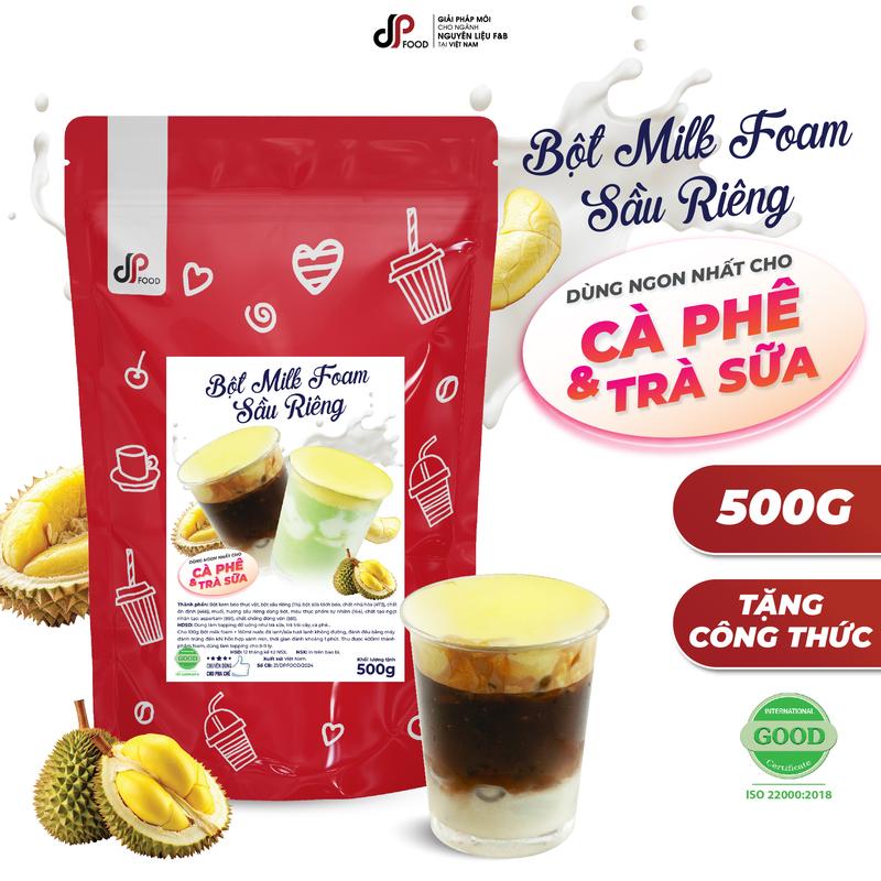  Bột Milk Foam Sầu Riêng DP FOOD 500G - Sánh Mịn Thơm Béo Đậm Đà - Dùng Cho Trà Sữa Cà Phê 