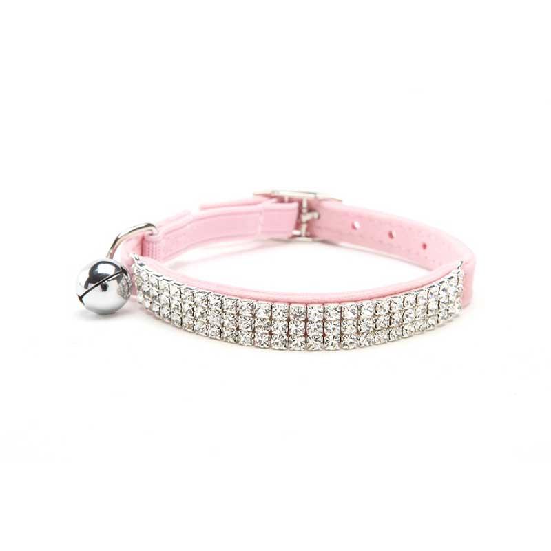 Rhinestone Decor Cat Collar, Adjustable Cat Necklace with Bell, Soft Cat Necklace for Daily Use, Pet Supplies 2