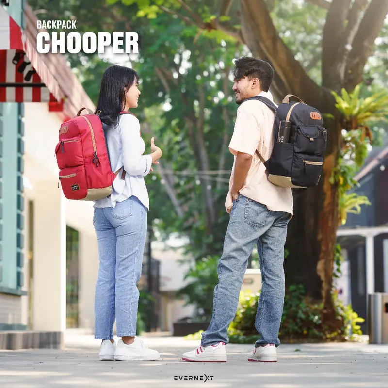 Evernext - Tas Ransel Laptop Wanita Backpack Chooper Tas Punggung Wanita Tas Outdoor Tas Sekolah Tas Kuliah Wanita 6