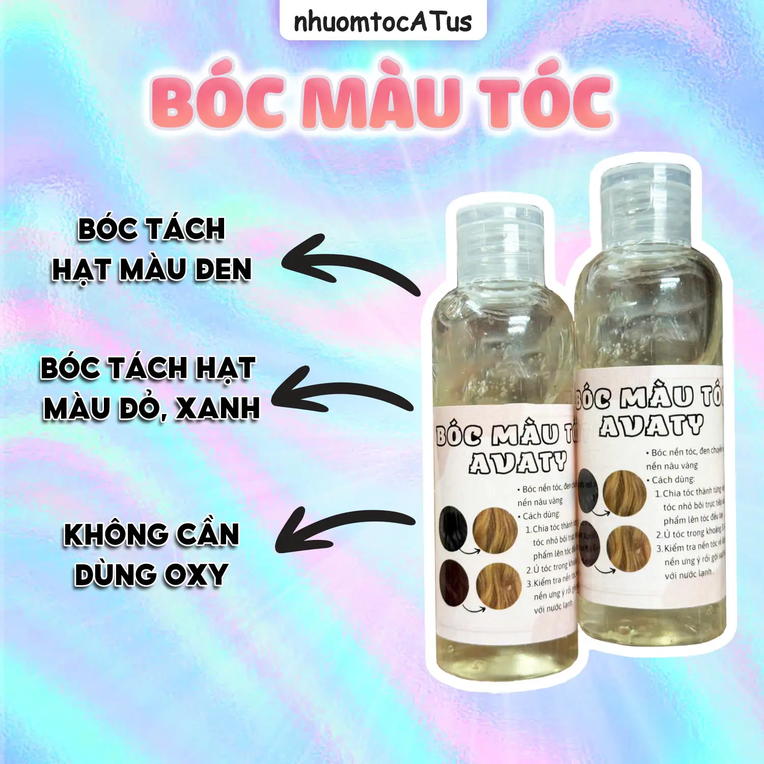 Gel bóc màu tóc đen đỏ, bóc mạnh