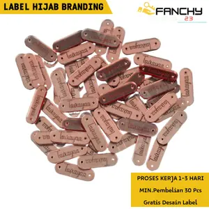 Label Akrilik ROSE GOLD Label Hijab Branding Custom Cutting Label muslim mewah