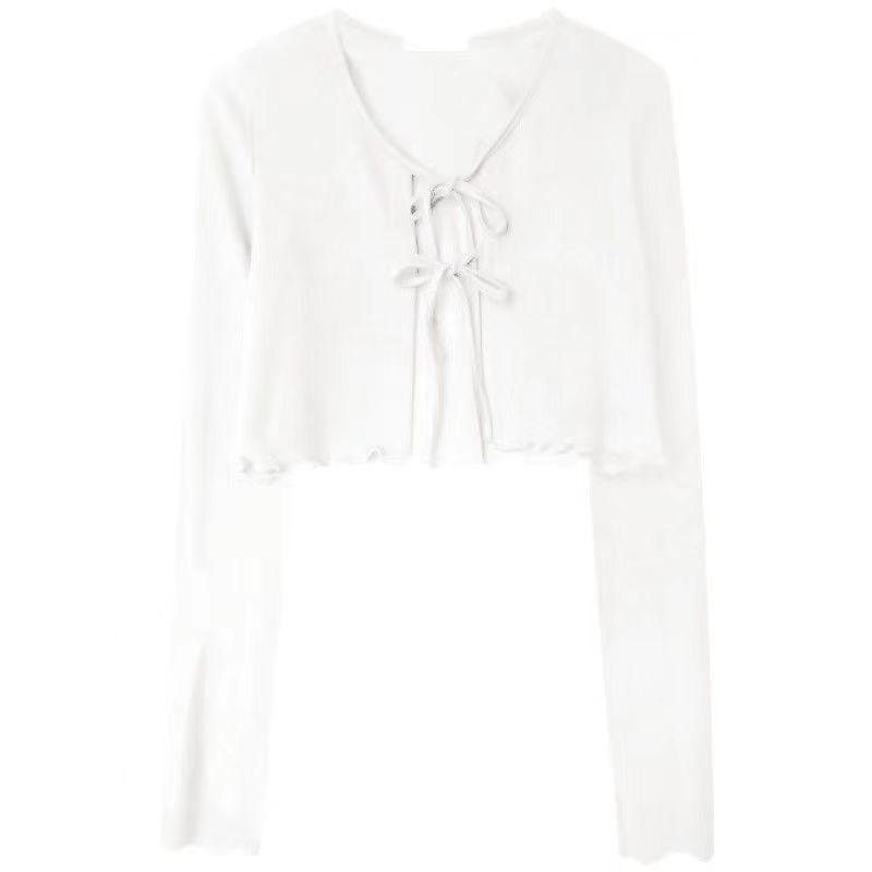 Product Introduction of Áo Cardigan Chống Nắng Mùa Hè, Có Thể Đeo Ngoài Trời, Áo Cánh Nữ, Mỏng Và Nóng Bỏng, Thích Hợp Cho Mùa Xuân Và Đầu Mùa Thu, Phong Cách Kafuu, Có Thể Được Mặc Làm Khăn Choàng 4