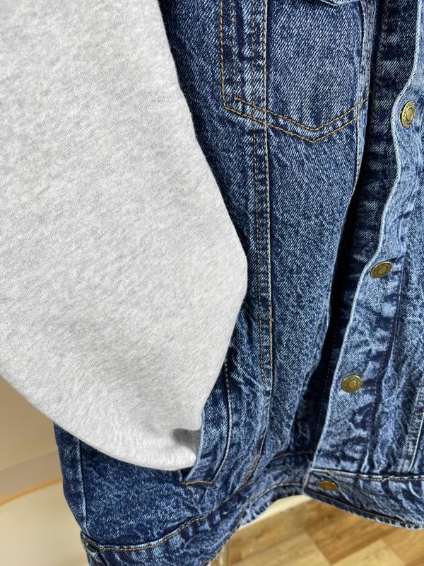 Áo khoác bò nam nữ phối mũ nỉ tay nỉ CE=LINN (35-80kg) - Phong cách trẻ trung năng động - Jacket, Menswear Kem aokhoac nam có thể giặt máy khóa kéo áo  bomber 4