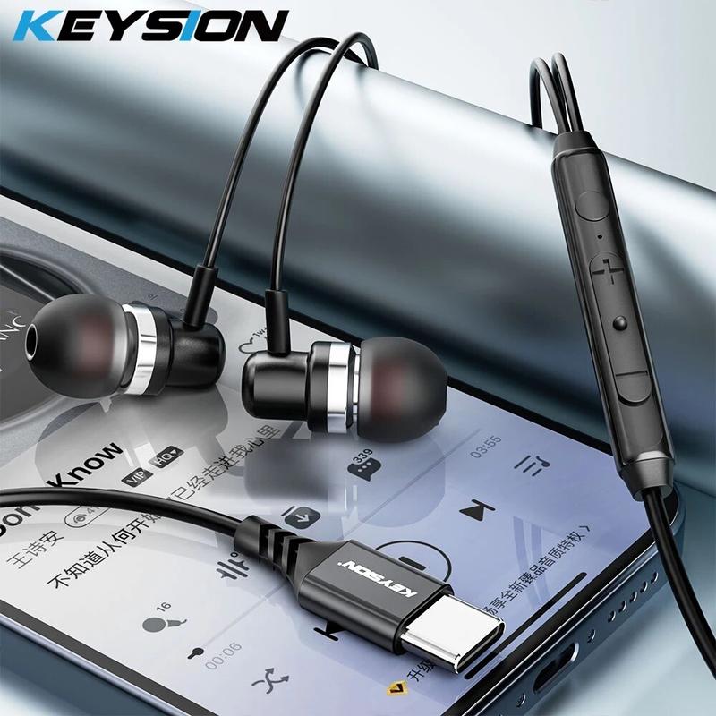 Tai Nghe Có Dây TYPE-C, KEYSION, Mic Trong Tai, Tai Nghe USB C, HiFi DAC, Âm Nhạc Âm Trầm Âm Thanh Nổi, Thích Hợp Cho iPhone 15, Samsung, Xiaomi, Huawei