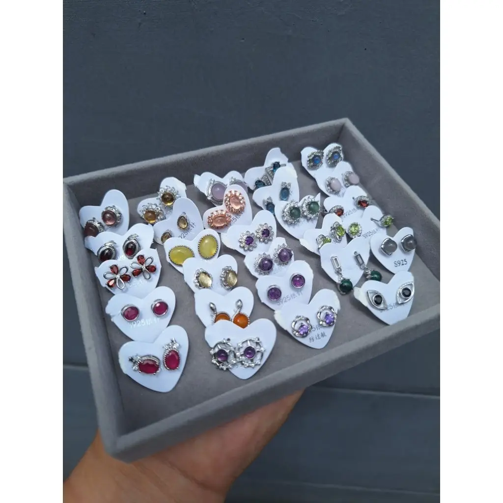 Natural crystal earring natural high quality anting crystal