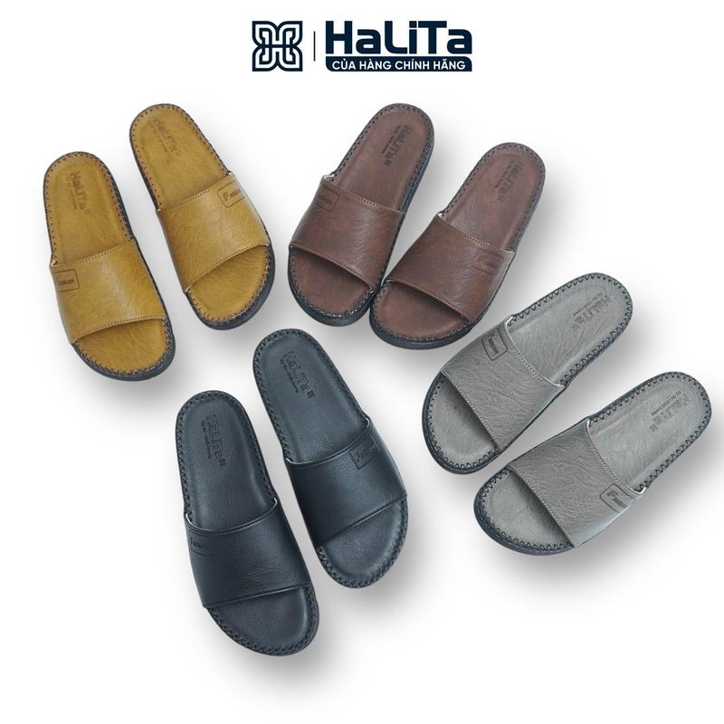   HaLiTa  Dép Nam Đẹp  Da Vân Gỗ Sang Trọng Thời Trang  Đế Bằng Có Thiết Kế Răng Cưa Bám Đường Tốt Hạn Chế Trơn Trượt. 