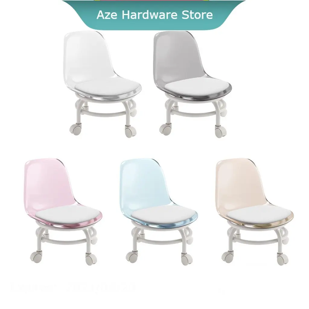 【SG Seller】 Universal Wheel Stool Sewing Floor Children's Toddler Chair Mute Small Chair Acrylic