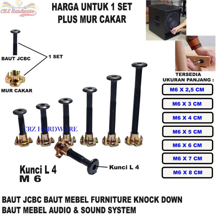BAUT JCBC PLUS MUR TANAM CAKAR M6 BAUT MEBEL DIPAN BAUT SPEAKER - 2,5 cm 1
