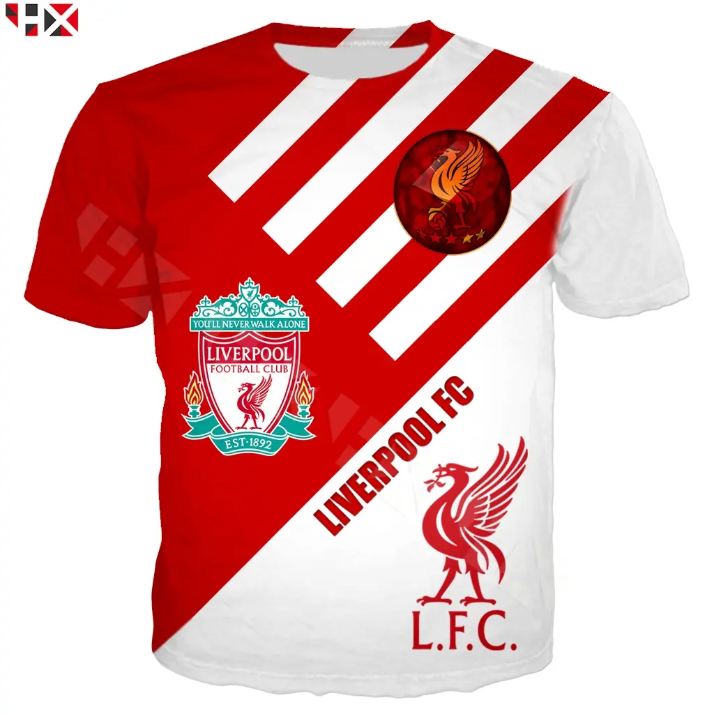HX New Popular Liverpool Jersey 3D Print Harajuku Style Men T Shirt Summer Hip Hop Streetwear Graphic Tees Tops football  jerseys xxl  pro  six