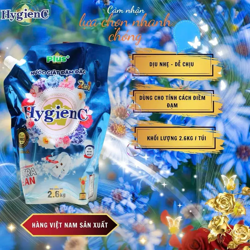 [MUA 2 TẶNG 3] Combo 2 túi nước giặt đậm đặc HygienC Plus+ 5,2Kg công nghệ Thái Lan nước giặt thơm lâu đậm đặc DINO STORE Làm Sạch 3