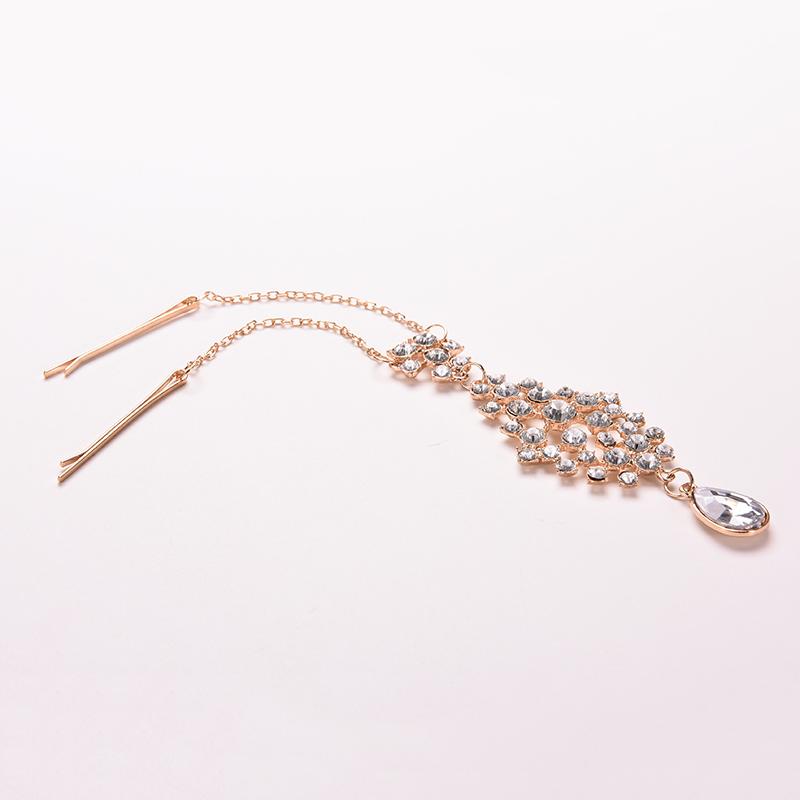Product Introduction of Women Hair Clip Beads Flower Drop Hair Pins Forehead  Hair Clip Hairpins 24