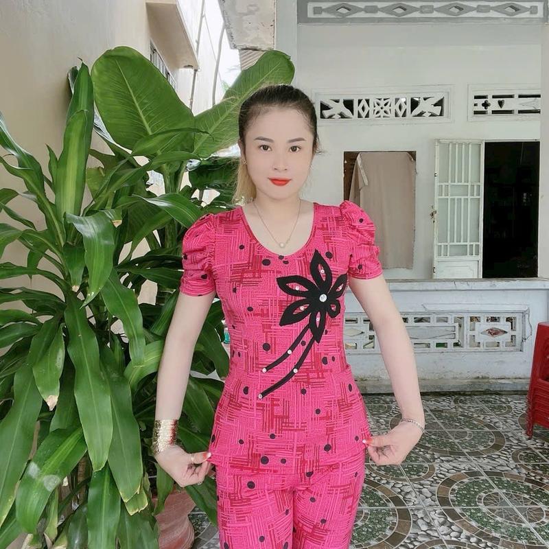Giảm Bộ kiểu tai thun aty tơ có hoa 12345 quần dài ống ôm Thun 1