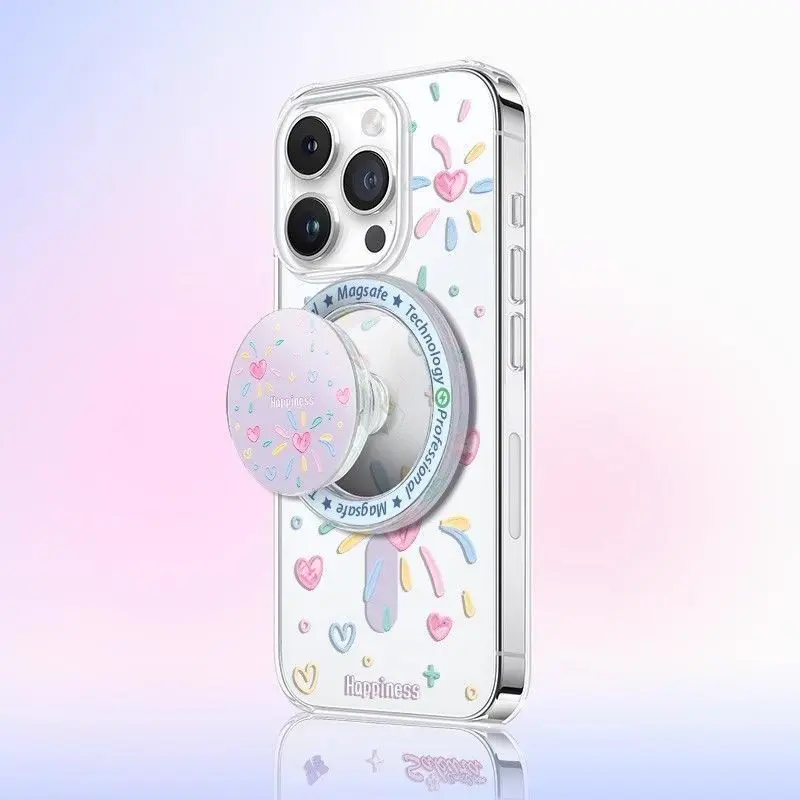 Giá Đỡ Nhẫn Nam Châm, Với Gấp Có Thể Gấp Gọn Và Góc Chụp Cố Định Để Bàn, Thích Hợp Để Phát sóng Trực Tiếp Trực Tiếp, Thiết Kế Hoạt Hình Dễ Thương Và Đơn Giản, Có Thể Tháo Rời, Dành Cho Nữ 3