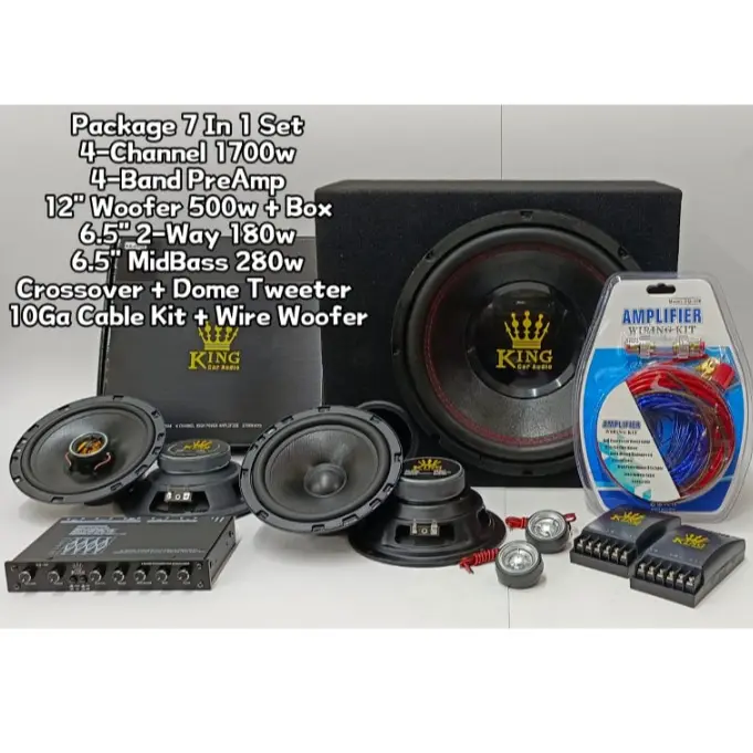 KING Car Audio ~ FULL SET PACKAGE 4-Channel 1700w Amplifier, - TikTok ...