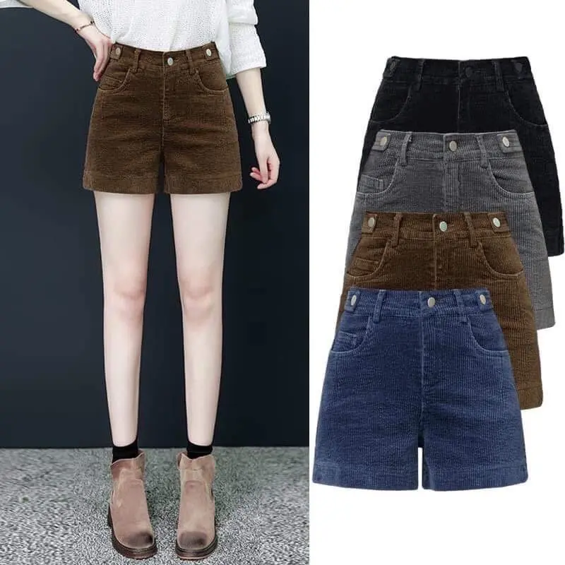 Quần đùi nhung cạp cao lưng chun Chất nhung dày dặn big size