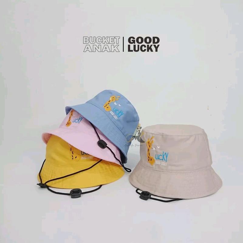 [COD]Topi Bucket Anak Tali Motif GOOD LUCKY/Topi anak Laki-Lali Perempuan 0