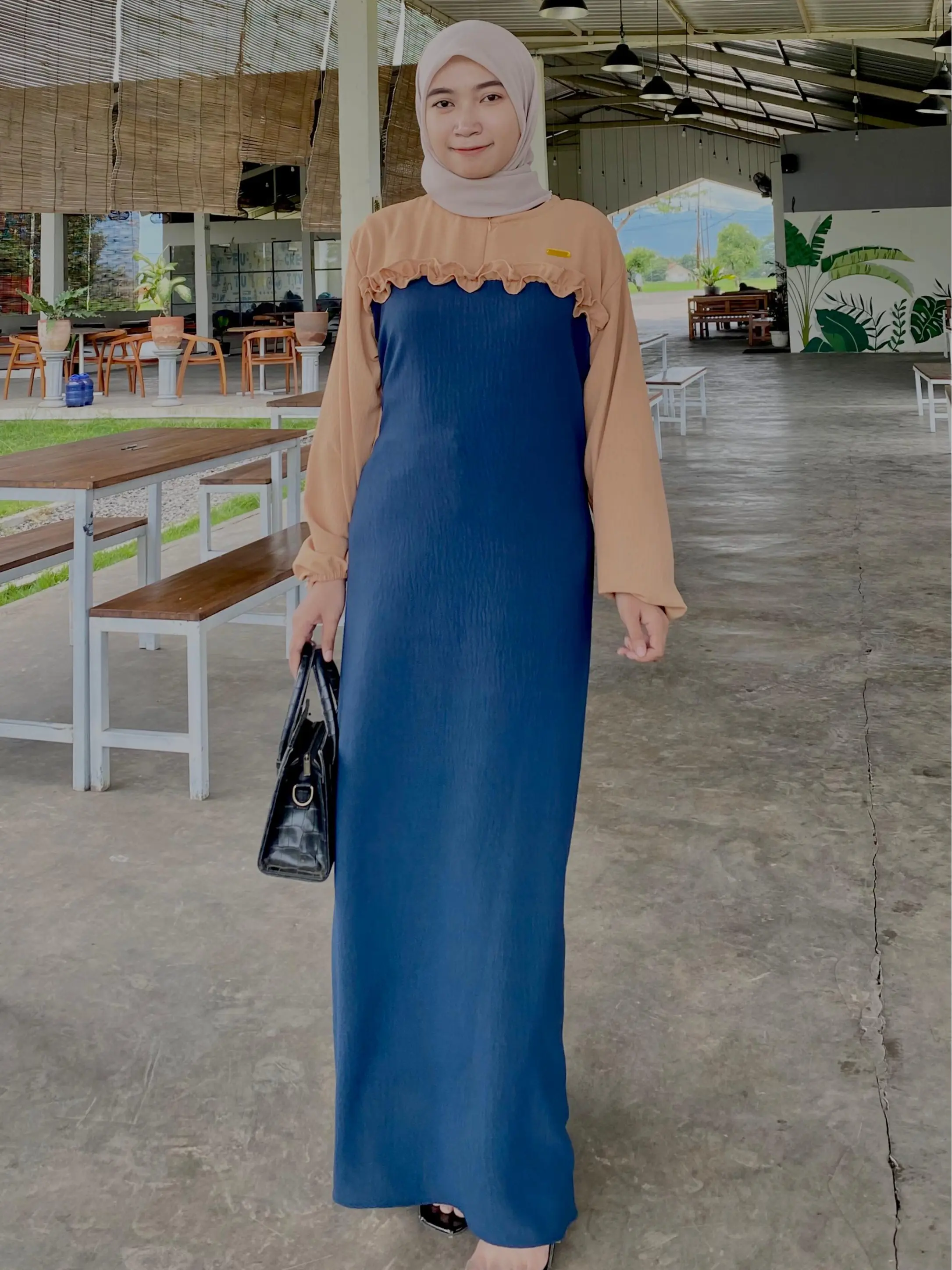 Selina Dress Gamis Crinkle Airflow Free Label Akrilik Wanita