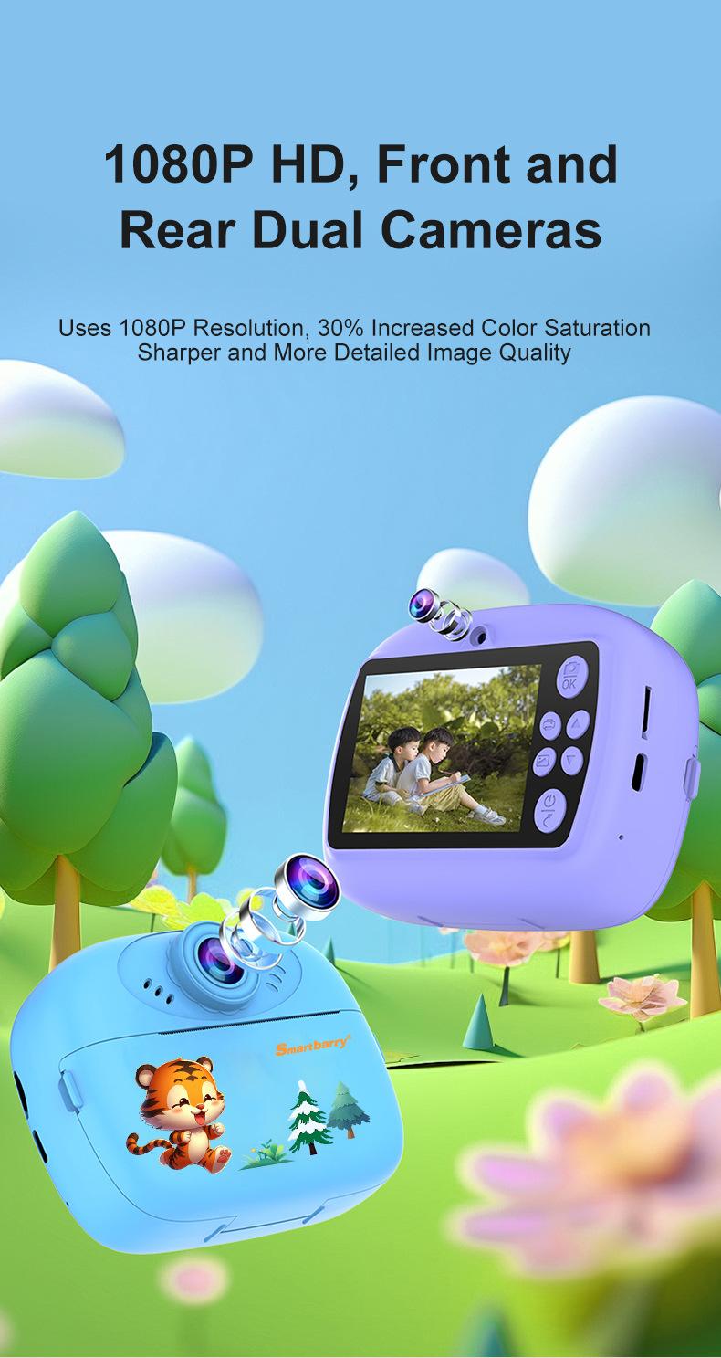Product Introduction of Children's Camera HD Mini Print Camera Photo-Taking and Filming Gift Toy Photo Mini Camera Kc02 4