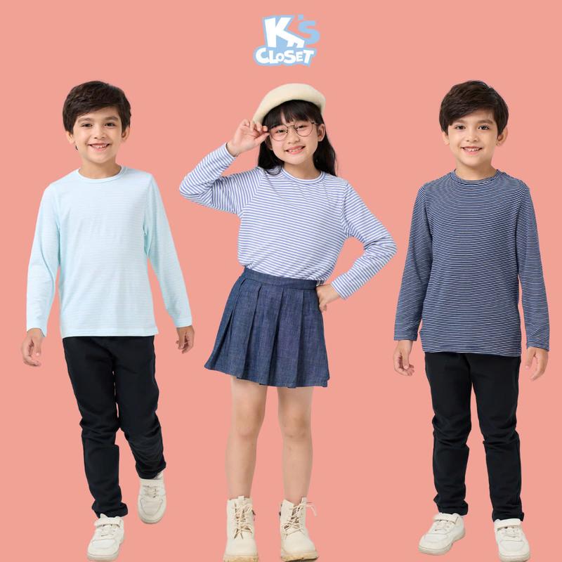 K's Closet - Áo Phông Dài Tay Chất Liệu Vải Cotton Cho Bé Trai Và Bé Gái (2-14 tuổi) từ 10kg-55kg E026FOF 0