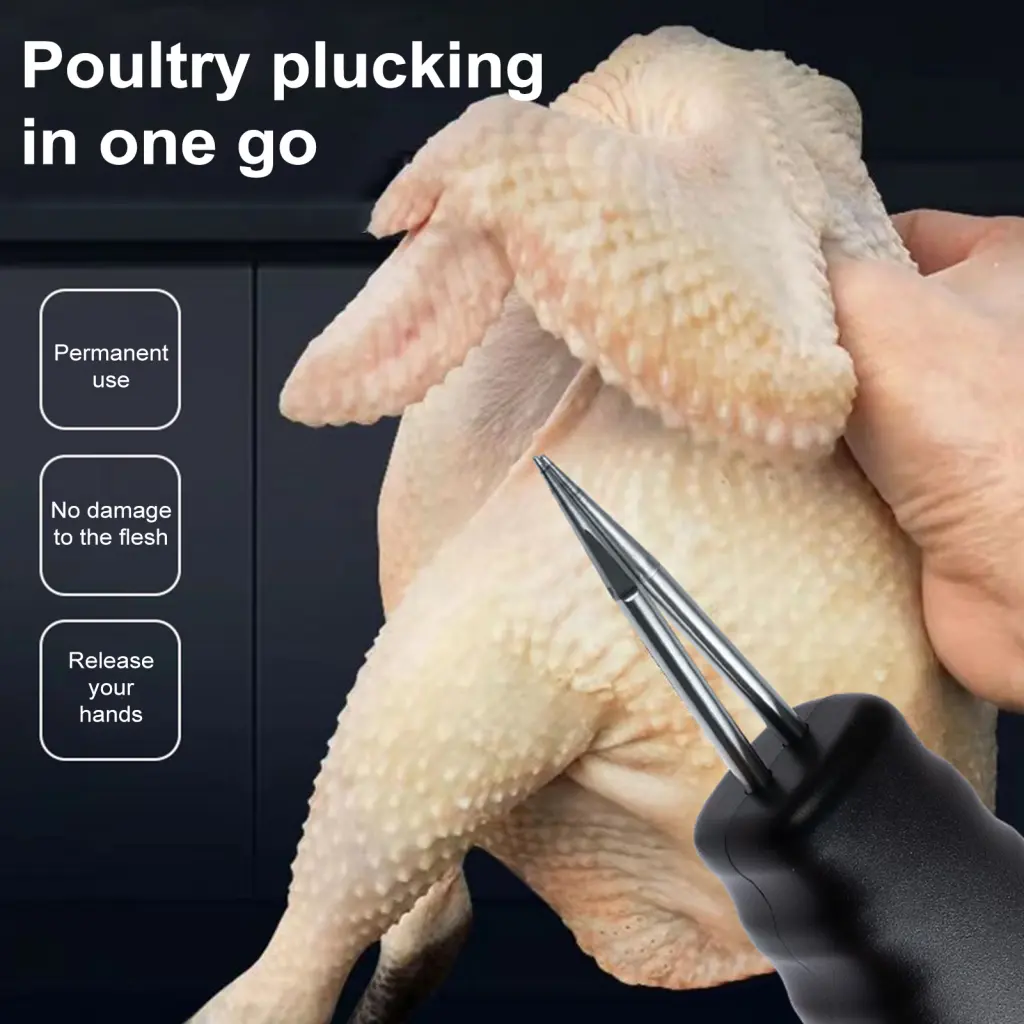 kitesiy Long Standby Time Poultry Hair Removal Portable Electric Poultry Plucker for Quick and Easy Feather Removal for Chickens Ducks Geese and Turkeys Rechargeable and Compact