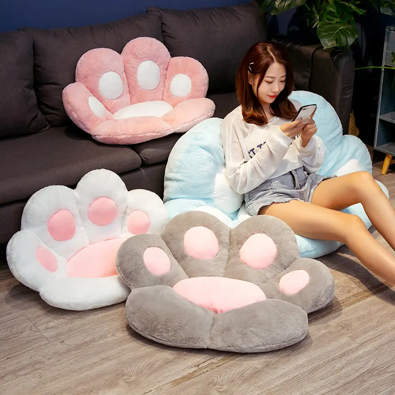 Dandy home Cute Cat Paw Plush Pillow Cushion Chair Cushion Lazy Sofa Office Seat Cushion 70*60cm Premium Soft cushions  & cushions  &