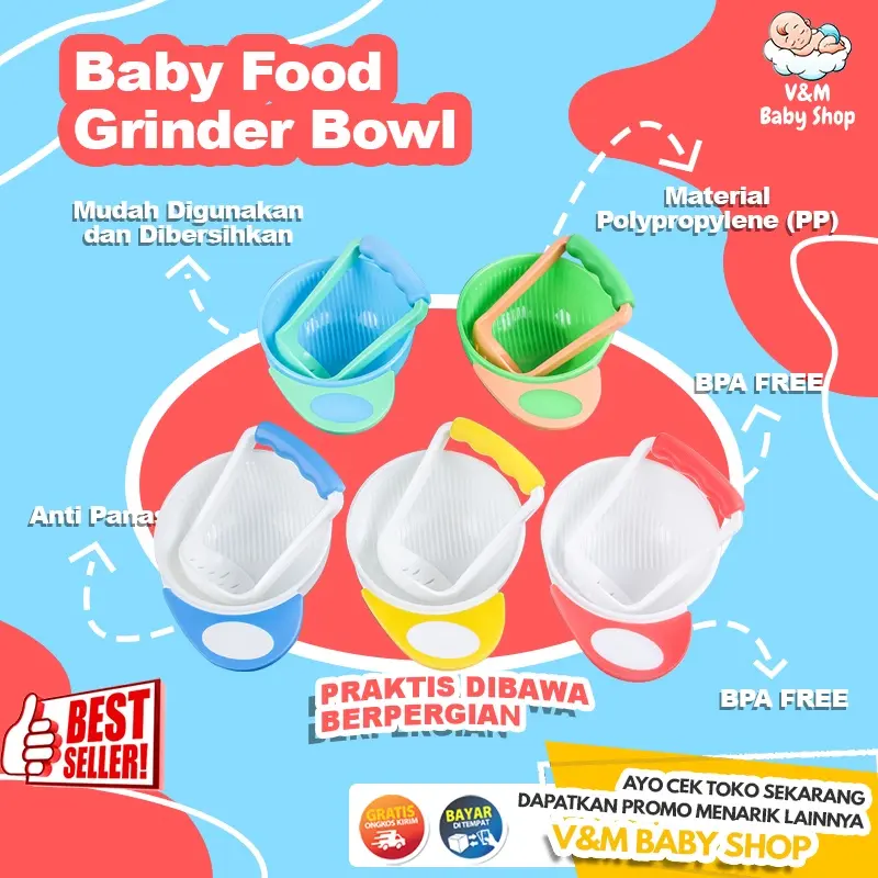 VnM051 | Baby Food Grinder Bowl Mangkok Penghalus Makanan Bayi / Perlengkapan Mpasi Bayi