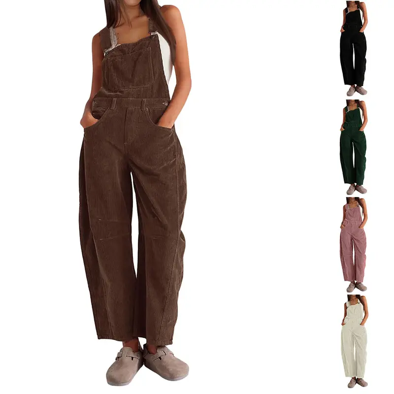Women's Jumpsuit Women's Corduroy Overalls - Baggy Loose Fit