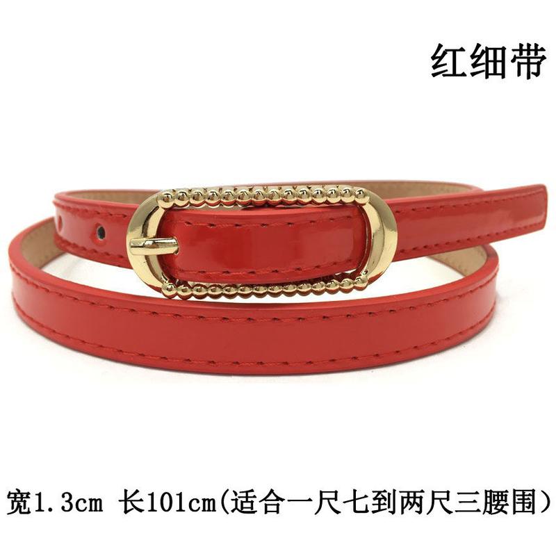 เข็มขัดเอว ทรงสลิม สำหรับผู้หญิง สีดำ ตกแต่งแฟชั่น เหมาะสำหรับเดรส เครื่องประดับเข็มขัดเดรส สไตล์อิน เท่ อเนกประสงค์ อินเทรนด์ 4