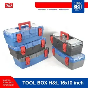 HL Tool Box Besar 16 in x 10 Kotak Perkakas Plastik Kuat KENMASTER Tool Box