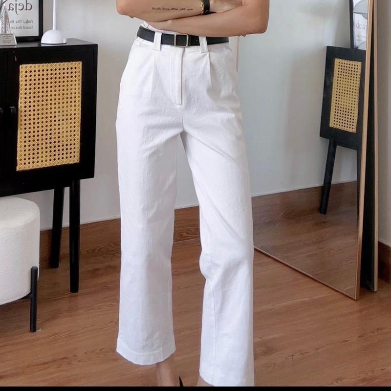 Quần kaki ống suông basic 90cm Pants Nữ Women 3