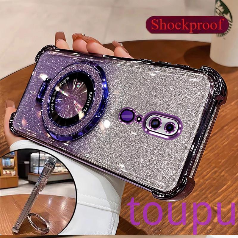 Ốp Điện Thoại, Ốp Cho OPPO F11 Và F11 Pro, Thiết Kế Sang Trọng, Chống Sốc Bốn Góc, Mạ Lấp Lánh, Hút Từ Tính, Che Phủ Toàn Bộ, Kèm giá Đỡ