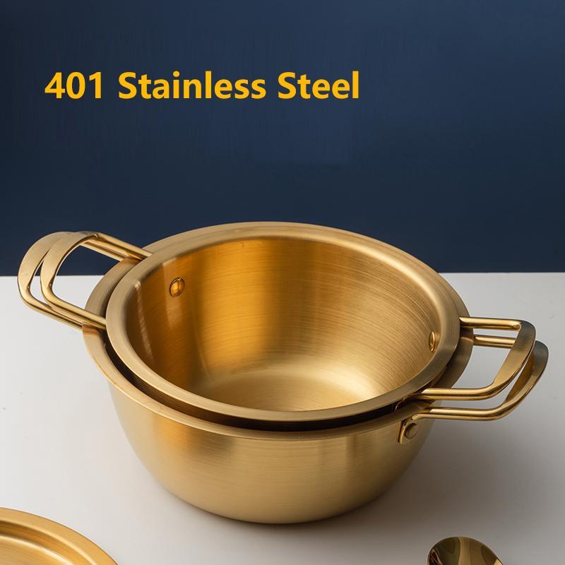 Vintage Style Stockpot with Lid, 1 Count Stainless Steel Cooking Pot with Handle, Kitchen Cookware for Home Use, Household Kitchen Products 6