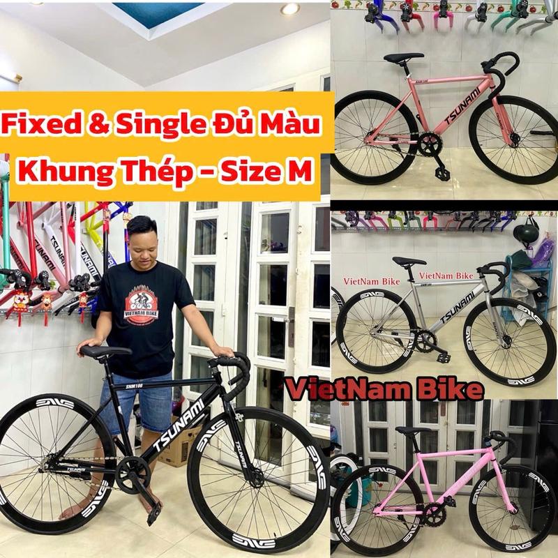 Xe Đạp Thể Thao Fixed Gear Và Single Tsunami SNM100 Custom, đủ màu cho khách  chọn ( kèm strap và dụng cụ lắp ráp) Gắn Xe Đạp Đạp Xe Đạp Sports